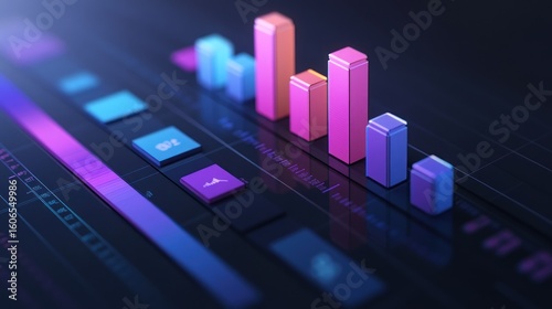 Digital dashboard with colorful bars