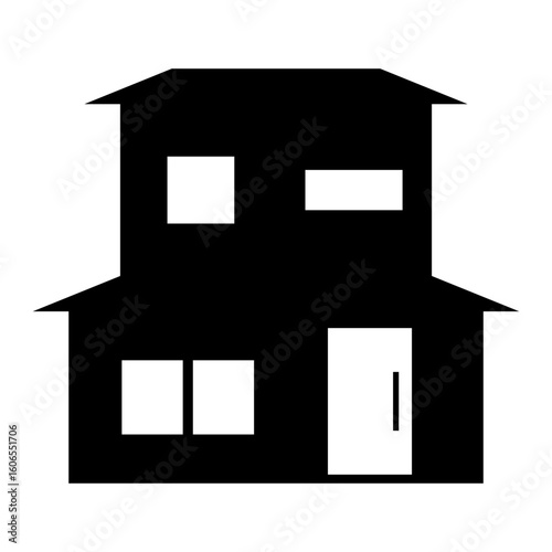 家・住居・住宅・ホーム・ハウス　アイコン・シルエット　ベクター／透過PNG／JPEG白背景