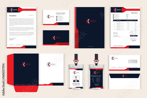 Elegant professional business stationery items set