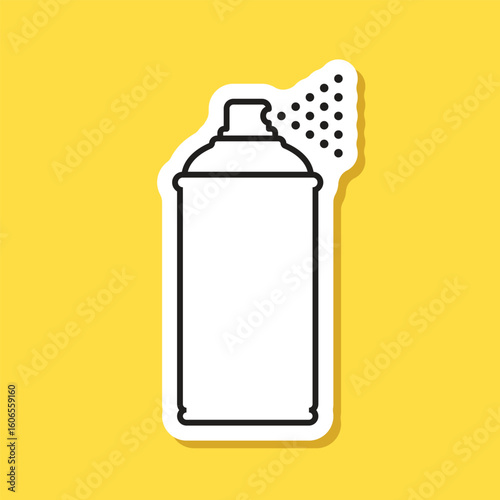 Spray can sticker icon in flat style. Aerosol bottle vector illustration on isolated background. Gas container sign business concept.