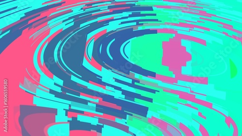 Digital Abstraction: An artistic visual, using a series of vibrant and dynamic colours, creates an energetic and captivating design