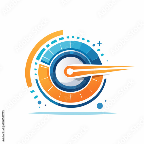 Design a dynamic and futuristic logo that conveys speed and ease of transaction. A combination of orange and blue will give it a vibrant and tech-savvy