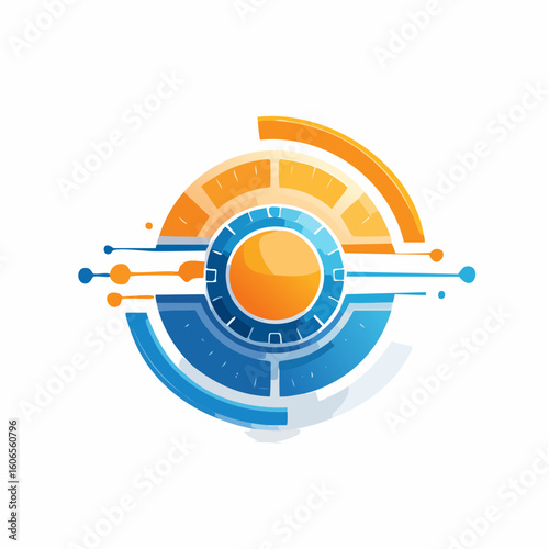 Design a dynamic and futuristic logo that conveys speed and ease of transaction. A combination of orange and blue will give it a vibrant and tech-savvy
