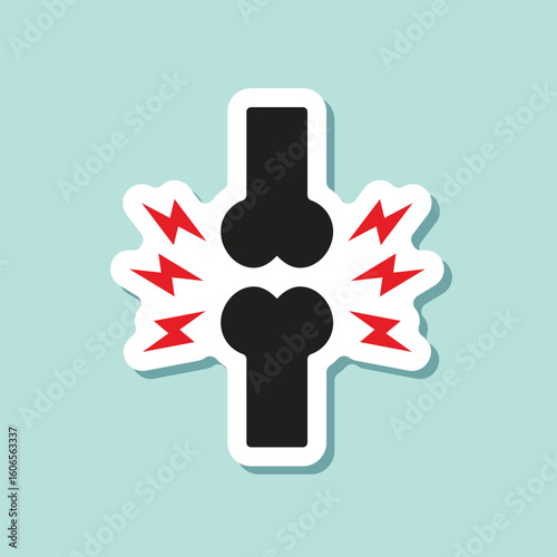 Dog bone sticker icon in flat style. Human skeleton vector illustration on isolated background. Healthy orthopedic sign business concept.