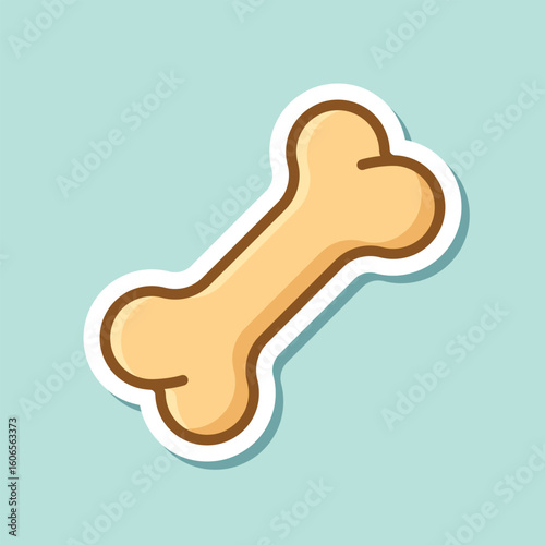 Dog bone sticker icon in flat style. Human skeleton vector illustration on isolated background. Healthy orthopedic sign business concept.