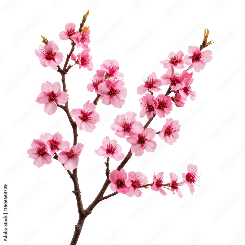 Fototapeta premium pink cherry blossom isolated on white