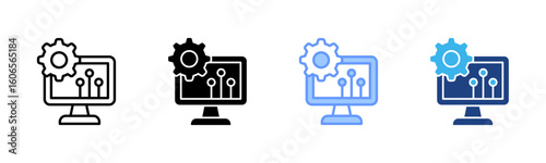 Digital Transformation icon set multiple style collection
