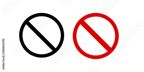 Free Download Ban Sign vector illustration. Red circle with cross line symbol.  - GFXLoad