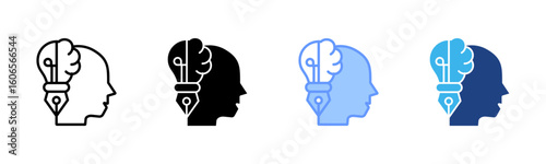 Wallpaper Mural Design Thinking icon set multiple style collection Torontodigital.ca