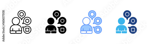 Experience icon set multiple style collection