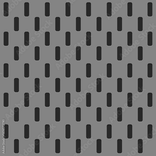 Pegboard peg board gray wall with dots, holes in geometric grid pattern. Perforated panel for hooks, diy construction. 