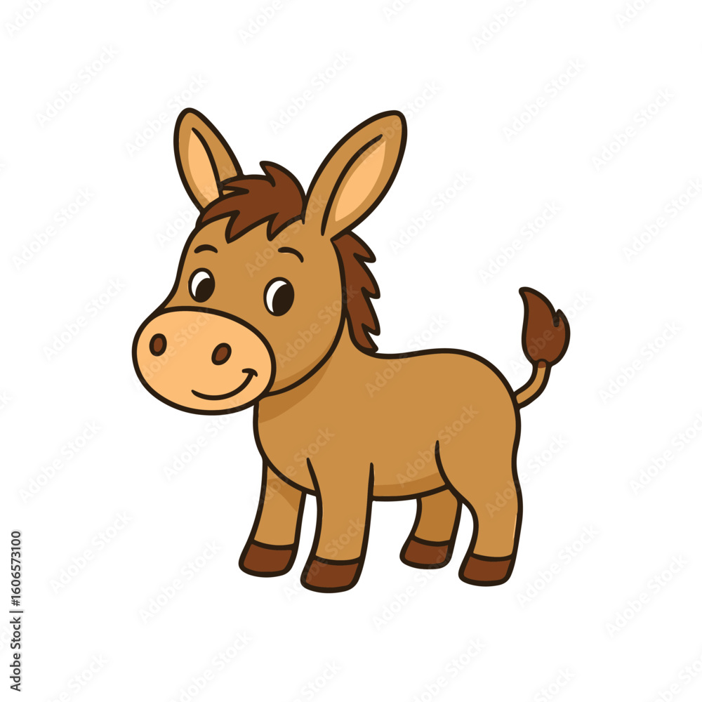 Obraz premium Donkey cartoon vector illustration