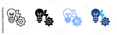 Innovation icon set multiple style collection