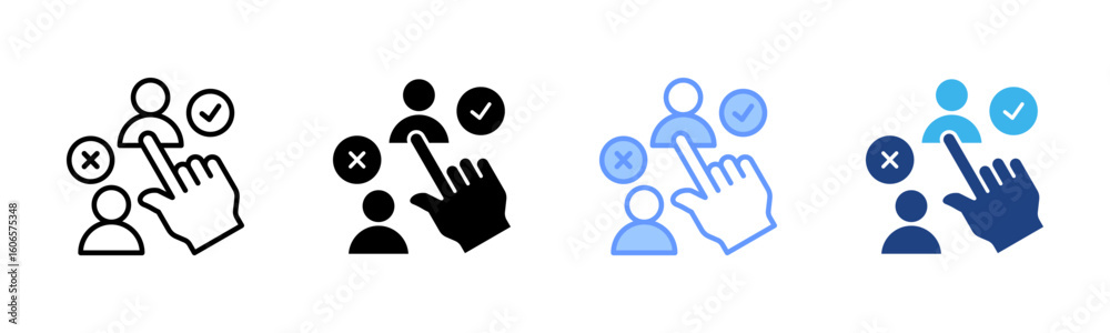 Obraz premium Selection icon set multiple style collection