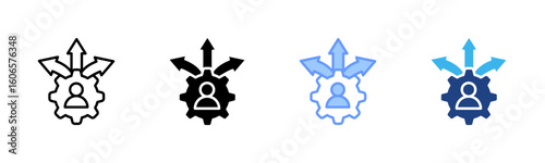 Flexibility icon set multiple style collection