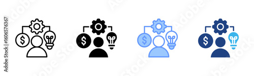 Skills icon set multiple style collection
