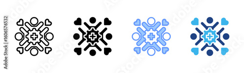 Wellness icon set multiple style collection