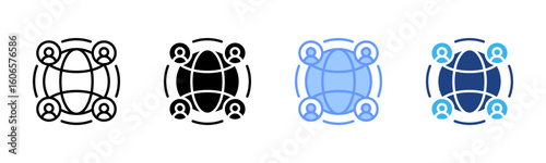 Globalization icon set multiple style collection