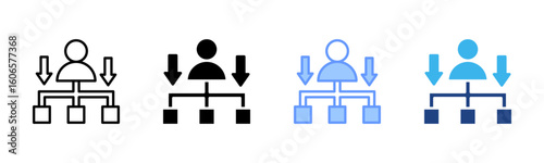 Decentralization icon set multiple style collection