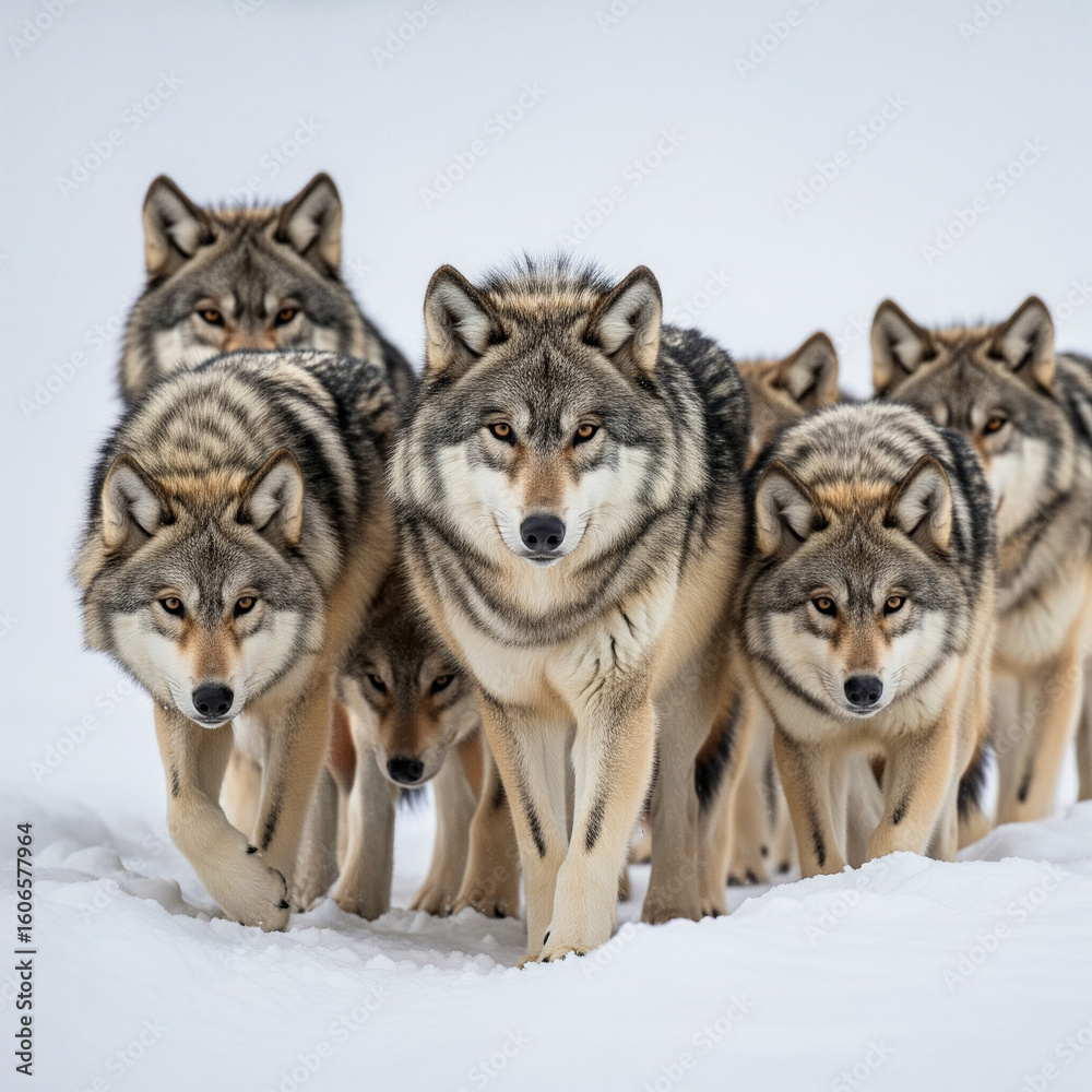 Fototapeta meute de loups