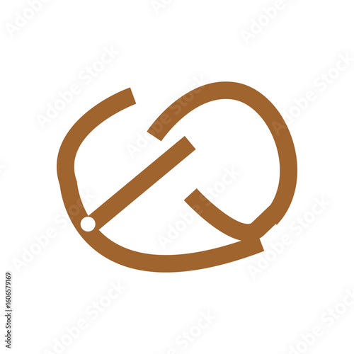 pretzel food icon vector