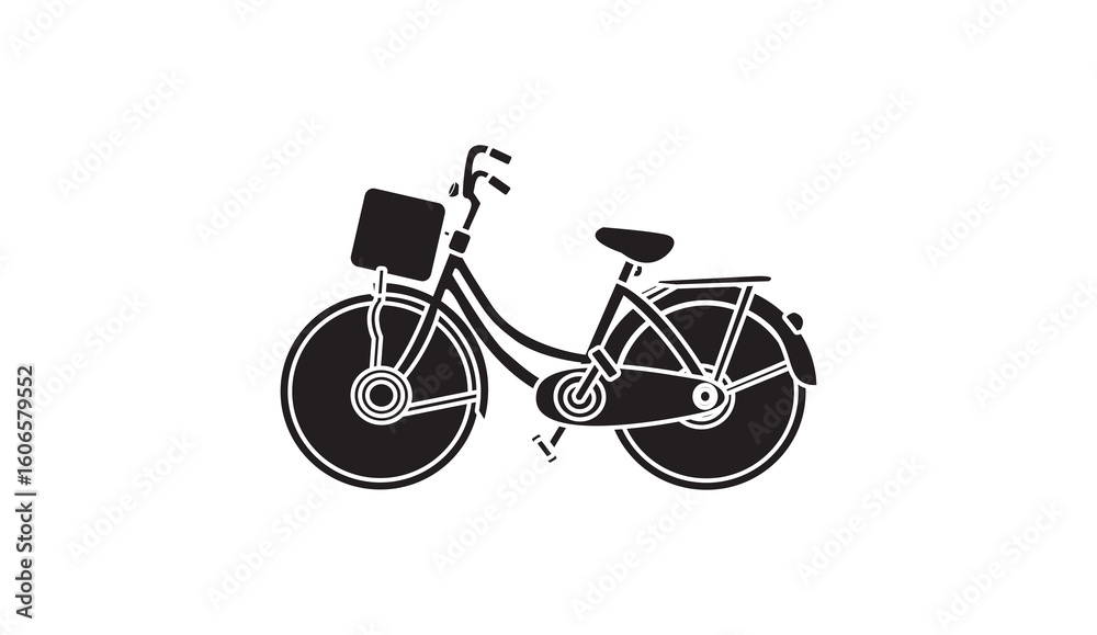 Fototapeta premium Black bicycle vector icon isolated on white background