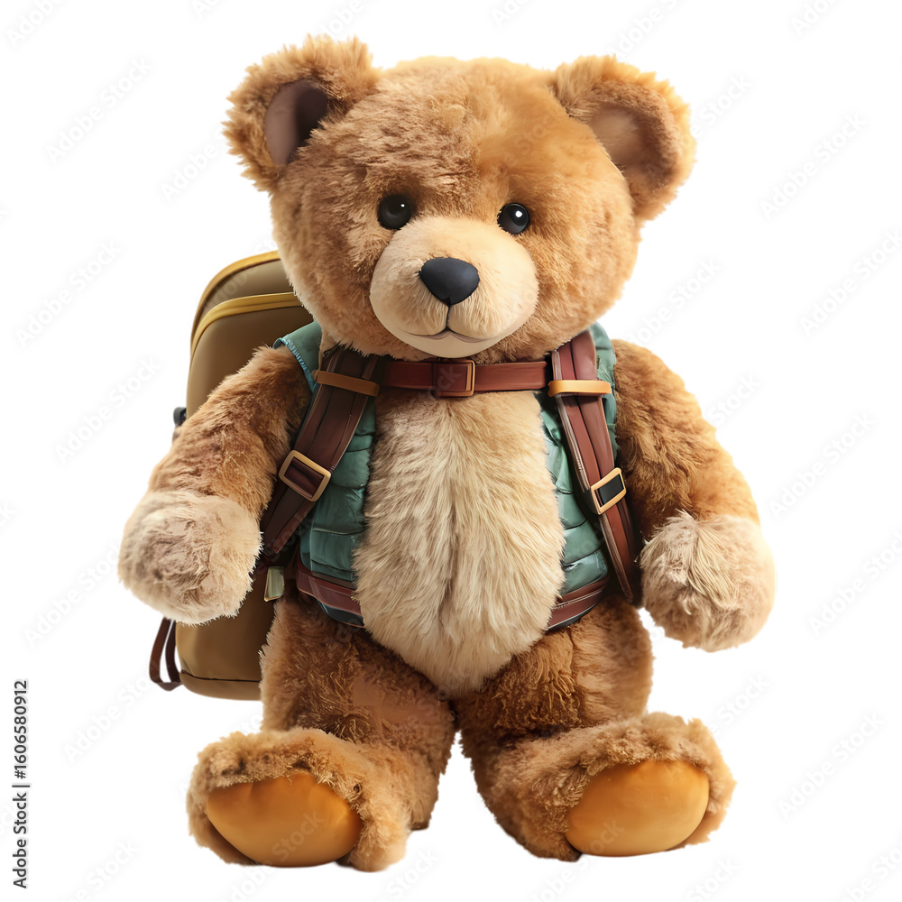 Obraz premium Plush Bear with Backpack