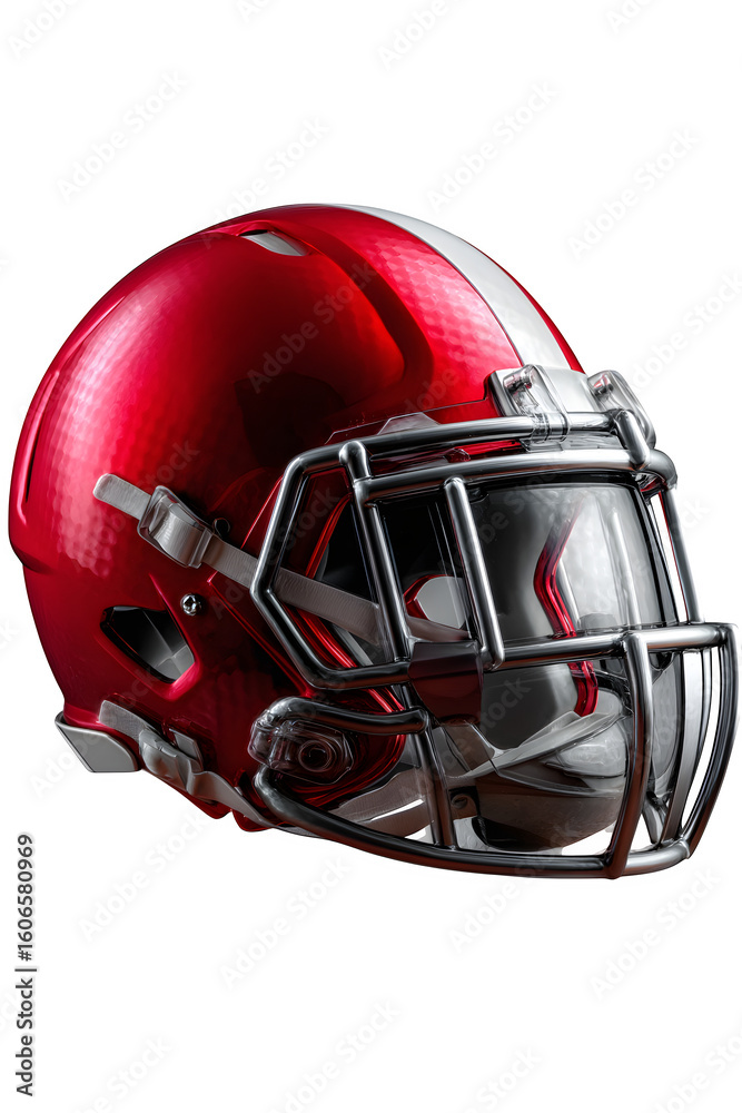Fototapeta premium Football helmet side angle, isolated on transparent background,