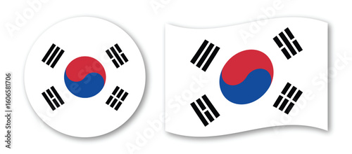 south korea flag vector illustration – national symbol design, patriotic country emblem art