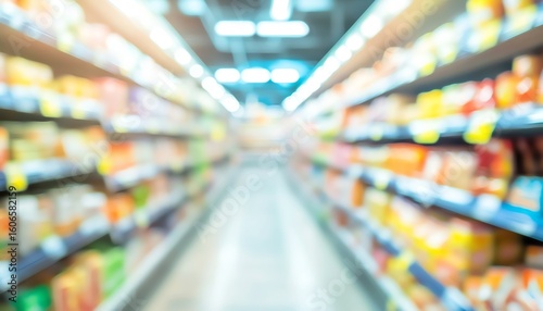 Wallpaper Mural Blurred grocery aisle with colorful products. Torontodigital.ca