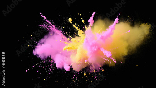 colorful rainbow holi paint color powder explosion