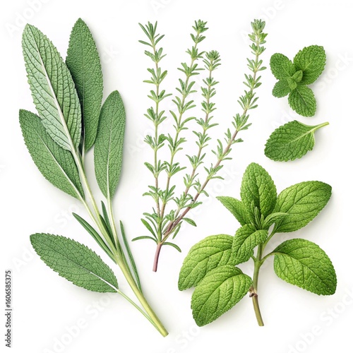 fresh mint leaves isolated