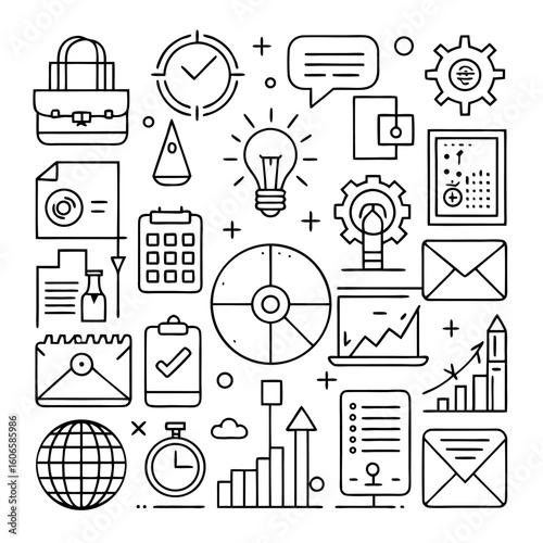 set of business icons