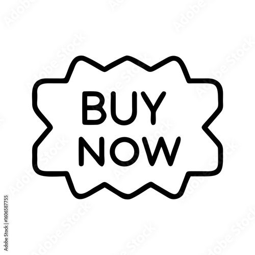 Buy Now Emblem: A striking black and white emblem boldly proclaims Buy Now, perfect for e-commerce promotions and sales events.