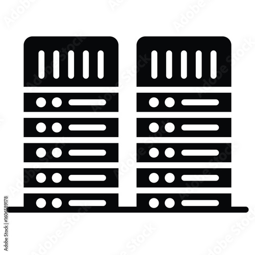 datacenter icon for server infrastructure and hosting