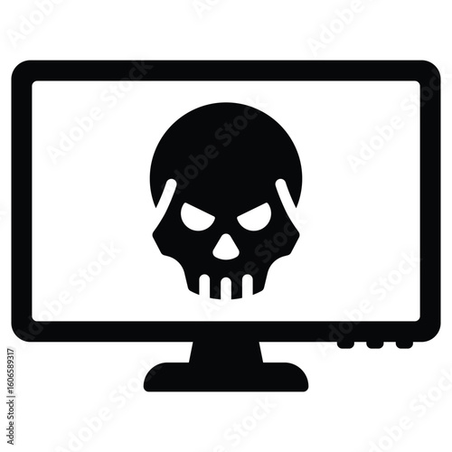 malware icon for virus and cyber security threats