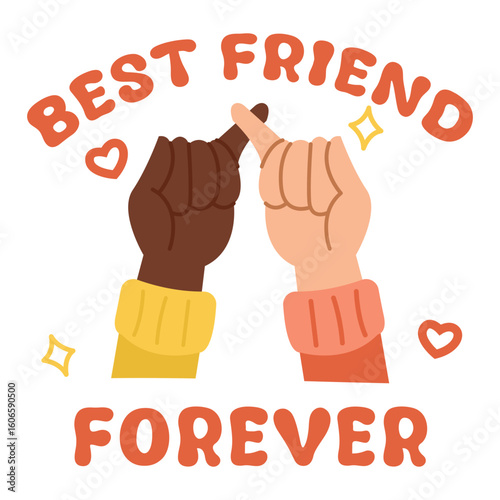 Best Friend Forever Illustration for Friendship Day
