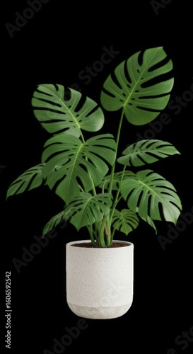 Swiss Cheese Plant in White Pot monstera deliciosa