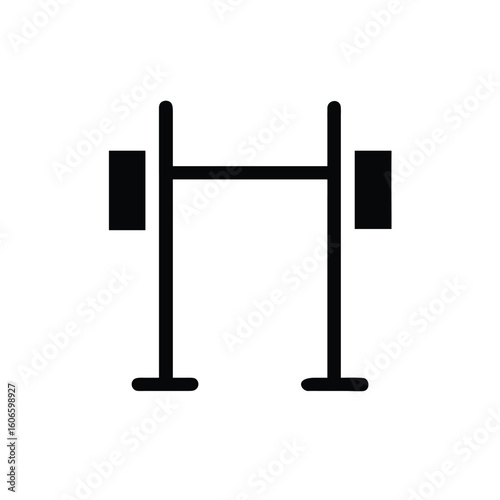 Barbell with Fixed Vertical Guided Rails for Weightlifting and Fitness Training