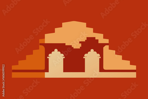 vector illustration of a brick wall with a ladder