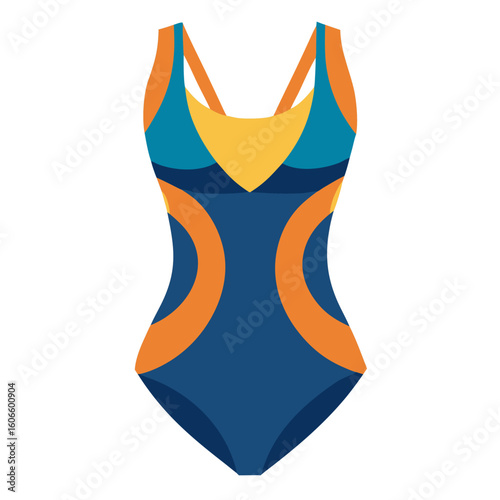 a one-piece swimsuit, no background vector file. 