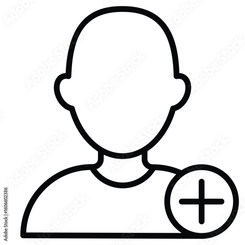 Outline add user icon to add new contact or friend