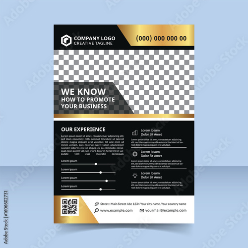 how to promote business flyer template design black gold premium design