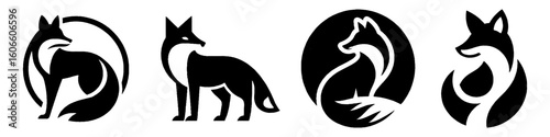 Simple Fox Collection Illustration, Wild Animal Modern Set Vector for Icon and Forest Themes Design