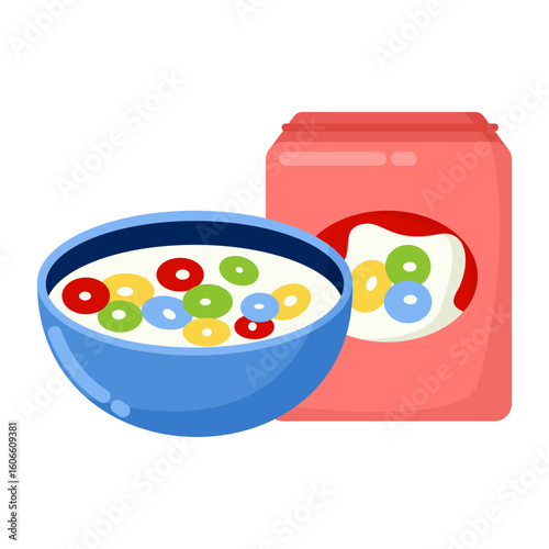 Doodle and Simple Style Cereal Illustration