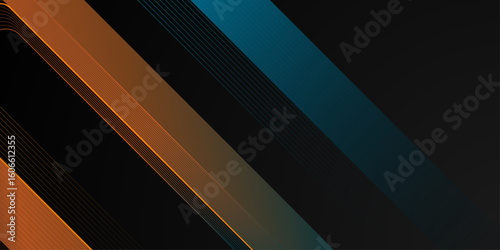 Dynamic abstract design featuring vibrant lines on a sleek background. straight lines and round tails. Fluid color pattern of color gradient background for wallpaper, banner, background, card. vector