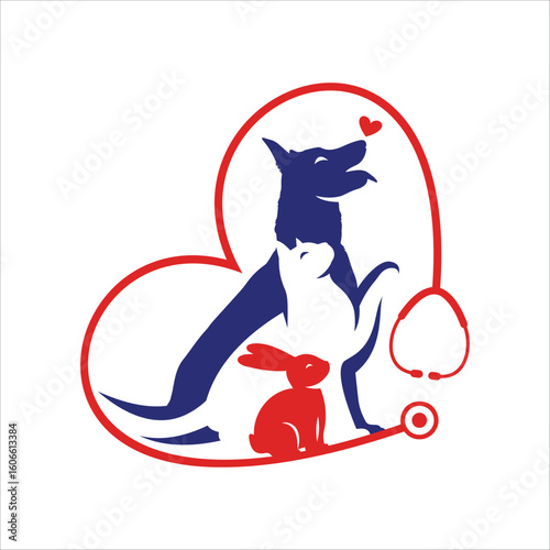 Pet Care, veterinary, animal clinic, dog, cat, rabbit, stethoscope, heart, love, pets, health, animals, rescue, shelter, adoption, veterinarian.