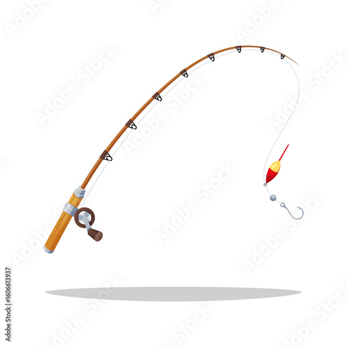 Fishing rod vector isolated on white background.