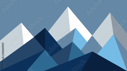 Abstract geometric representation of a mountain a modern landscape design