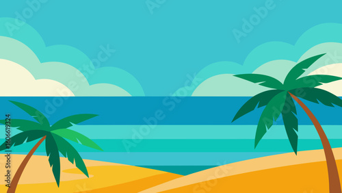 Expansive vector art illustration of a breathtaking landscape a stunning vista